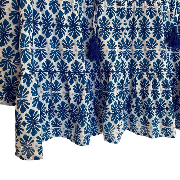 Vineyard Vines Popover Long Sleeve Peplum Tunic Top 100% Cotton Women's M - Picture 3 of 5